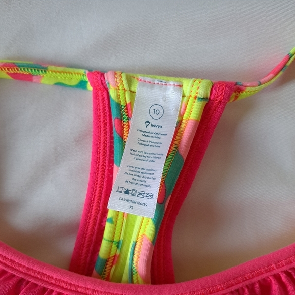 Ivivva girls size 10 bright pink tank top - Picture 3 of 4